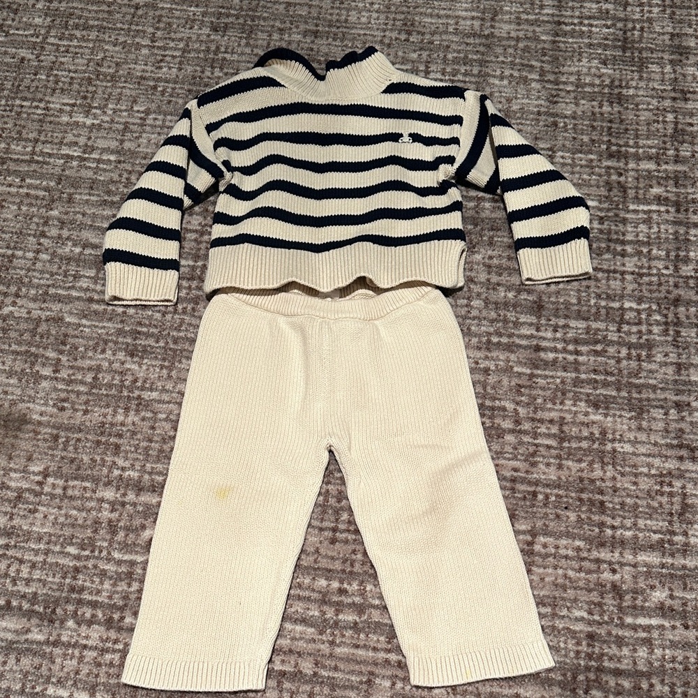 GAP Navy and Cream Knit Sweater Set
